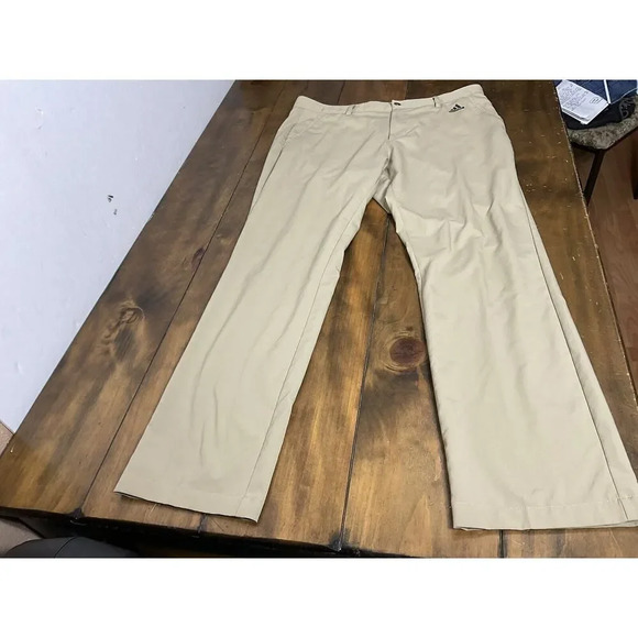 Adidas Pants Mens 36x32 Khaki Performance Stretch Tech Golf Tennis Primegreen - Picture 1 of 13